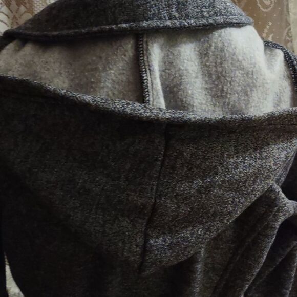 Wet Seal Women's Size M Navy Jacket double breasted  hooded belted‎ fleece lined - Picture 5 of 6